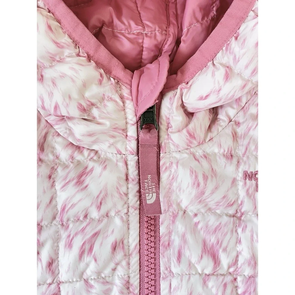 THE NORTH FACE Kid Thermoball Full Zip Hooded Jacket Pink Size 5 Reversible